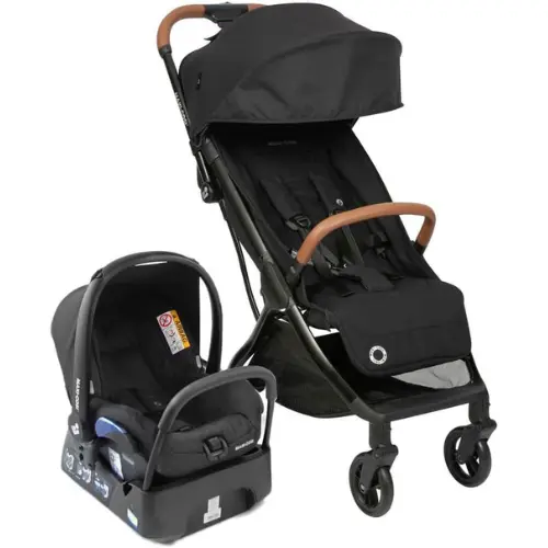 Travel System Eva Trio Maxi-Cosi: carrinho compacto com fechamento automático, assento reclinável e bebê conforto com segurança extra. Ideal para pais modernos que buscam praticidade e conforto para o bebê desde o nascimento. Inclui mosquiteiro e base veicular.