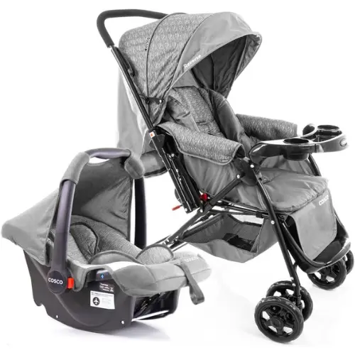 O Travel System Reverse da Cosco Kids é um conjunto completo para o bebê, com carrinho e bebê conforto. O carrinho possui alça reversível, 3 posições de inclinação, apoio para os pés, bandeja frontal, cesto amplo, cinto de 5 pontos e rodas com travas.