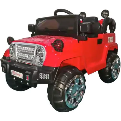 Jipe elétrico infantil BZ J1 12V vermelho com luzes e músicas.