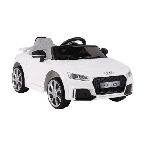 O "Carrinho Elétrico Audi TT RS 12V Branco Bel" é um veículo infantil licenciado pela Audi, projetado para uma criança.