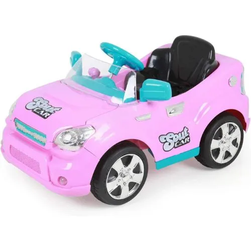 Carro elétrico infantil rosa Soult Car com controle remoto da Xplast.